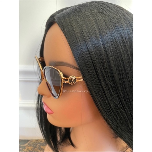 Moschino 57mm Cat Eye Sunglasses Havana Gold Green Lens NWT main image 9